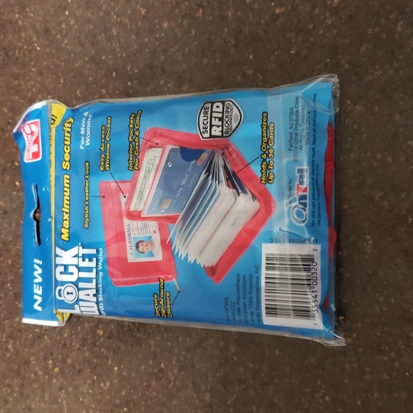 RFID blocking wallet.  Red - Picture 2 of 2